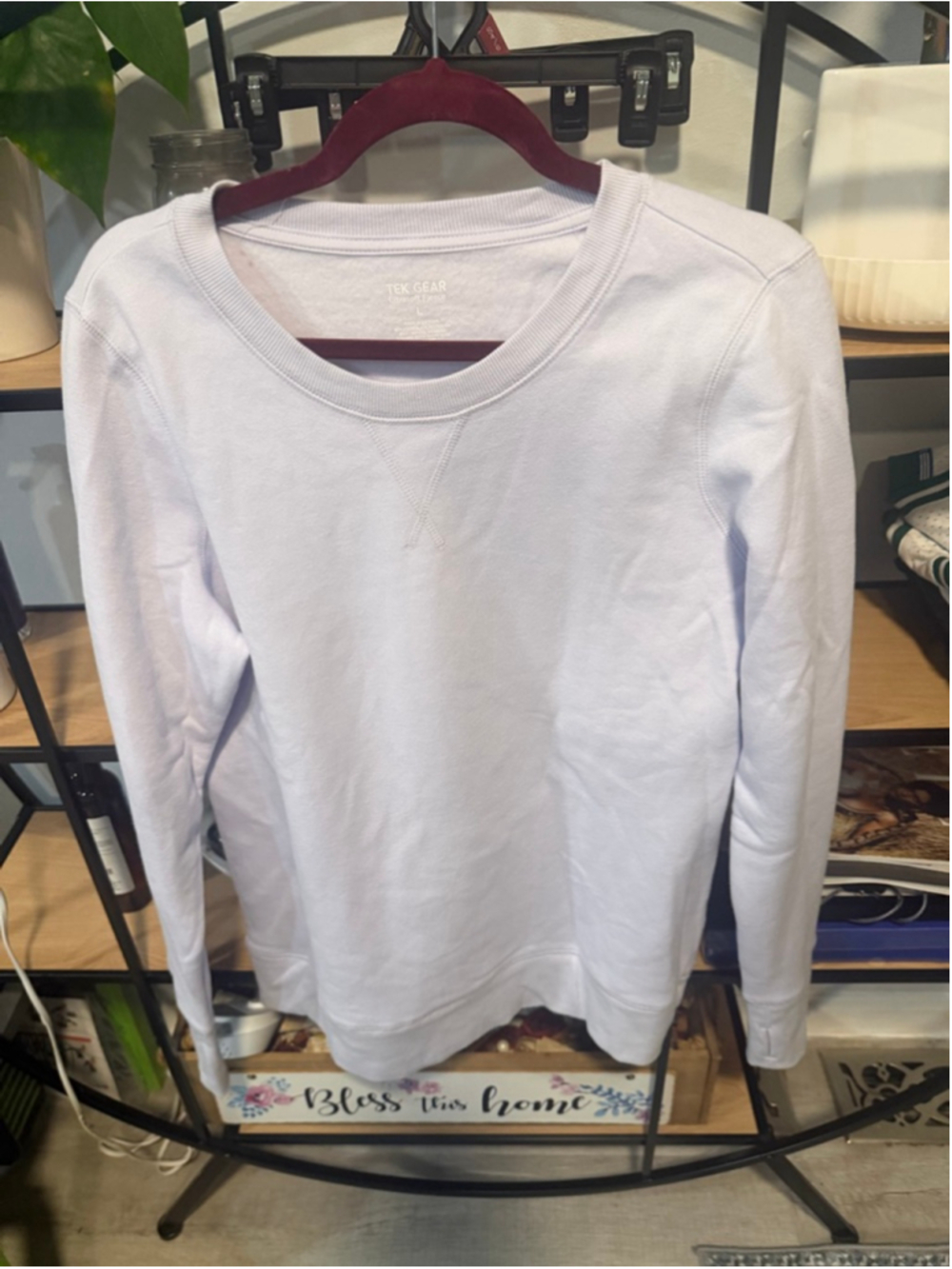 Women's Tek Gear Light Purple Crewneck Sweatshirt Standard L